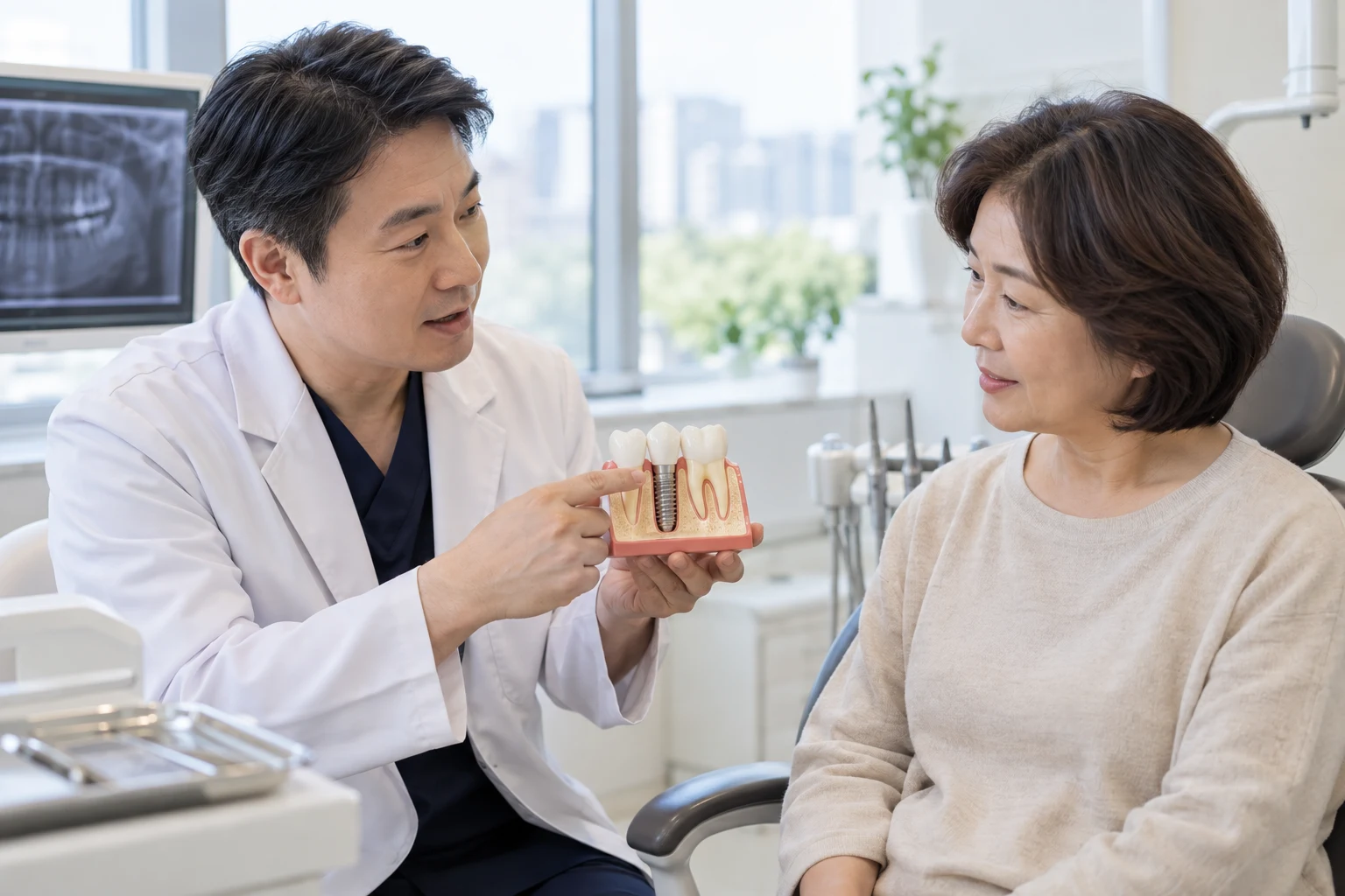 치과에서의 진료 상담 장면